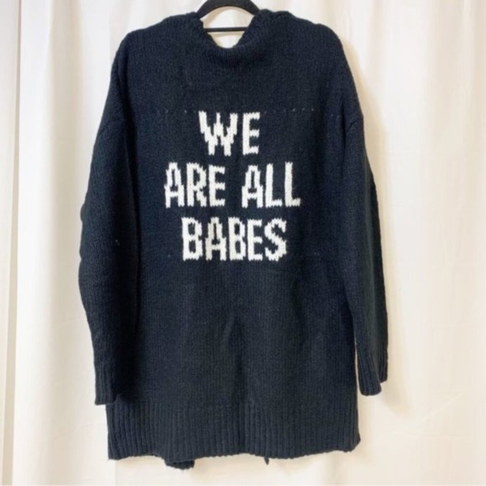 Brunette The Label “We Are All Babes” Black Cardigan M/L